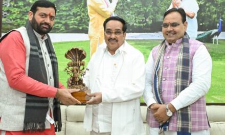 हरियाणा के मुख्यमंत्री नायब सिंह सैनी ने नई दिल्ली में की केन्द्रीय जल शक्ति मंत्री सीआर पाटिल से मुलाकात