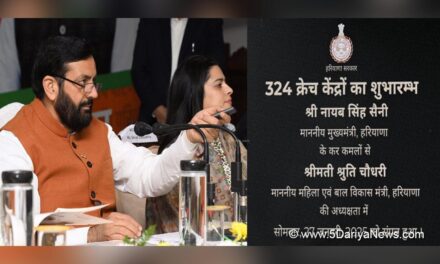 मुख्यमंत्री श्री नायब सिंह सैनी ने प्रदेशभर में 324 क्रेच का किया उद्घाटन