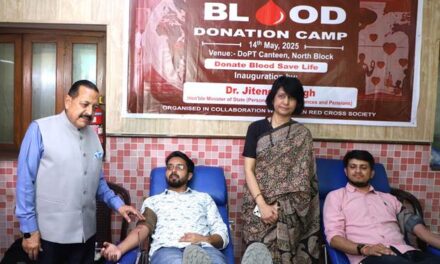 केंद्रीय मंत्री डॉ. जितेंद्र सिंह ने कार्मिक और प्रशिक्षण विभाग के स्वैच्छिक रक्तदान अभियान का शुभारंभ किया
