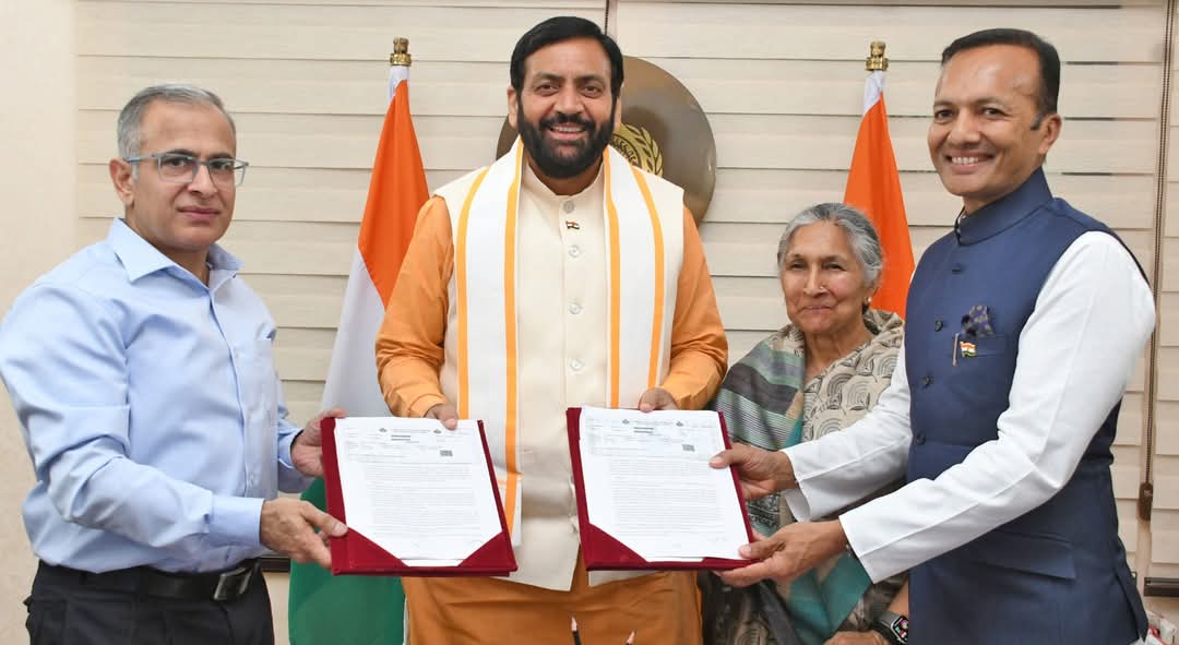 मुख्यमंत्री श्री नायब सिंह सैनी की उपस्थिति में एमओयू पर हुए हस्ताक्षर, नवीन जिंदल फाउंडेशन करेगी संचालन