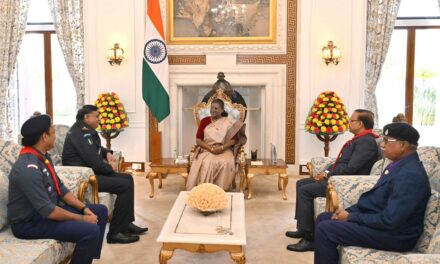 राष्ट्रपति श्रीमती द्रौपदी मुर्मु ने भारत स्काउट्स और गाइड्स की हीरक जयंती के समापन समारोह में लिया भाग